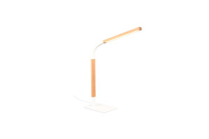 Lampa stołowa Norris biały, drewno jasne i ciemne LED zintegrowany 545210131 - Trio