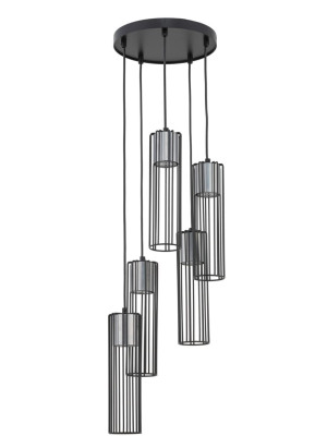 Lampa wisząca Fobia 5 Koło /srebrny Czarny GU10 - Sigma