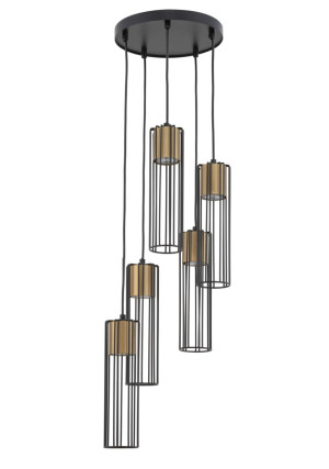 Lampa wisząca Fobia 5xGU10 koło czarna 33461 Sigma