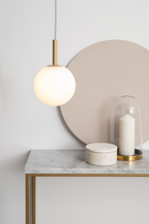Lampa wisząca Gama 1 Zwis Złoty Beż G9 - Sigma
