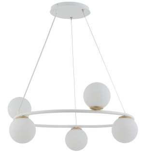 Lampa wisząca Gama Koło 5 Biały/złoty G9 - Sigma
