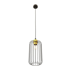 Lampa wisząca Emibig Vander 1 czarna ze złotym detalem 1×E27