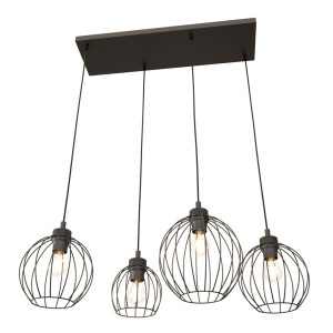 Lampa wisząca Emibig Nando 4 czarna z czarnym kloszem 4×E27