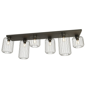 Lampa sufitowa Emibig Barn 6 czarna 6×E27