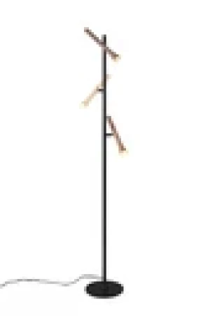 Lampa podłogowa Fiato czarny, brązowy i odcienie brązu LED zintegrowany 452010317 - Trio