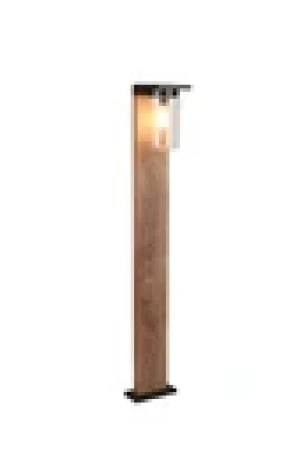 Lampa zewnętrzna stojąca Ardila - Czujnik Zmierzchu drewno jasne i ciemne E27 411660135 - Trio