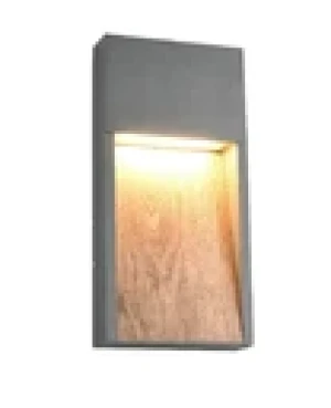 Kinkiet zewnętrzny Salmon drewno jasne i ciemne LED zintegrowany 246960135 - Trio
