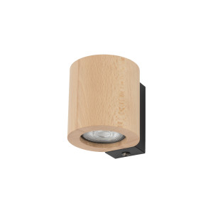 Kinkiet Eve Wood Buk Buk, Czarny 1x GU10 - TK Lighting