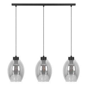 Lampa wisząca BALBO K-5721 Dymiony, czarny 3 źr., E27, 15W LED - Kaja