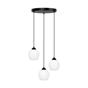 Lampa wisząca ABRO K-5601 Czarny, biały 3 źr., E27, 15W LED - Kaja