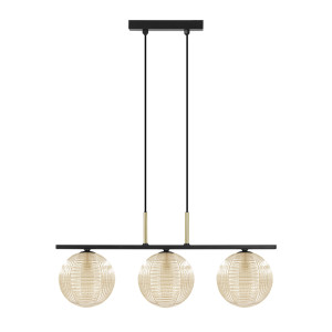 Lampa wisząca GIRO K-5687 Bursztynowy, czarny, złoty 3 źr., G9, 10W LED - Kaja