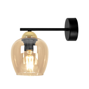 Kinkiet TULA K-5608 Czarny, złoty, bursztyn 1 źr., E27, 15W LED - Kaja