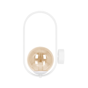 Kinkiet ALMA K-5308 Biały, bursztynowy 1 źr., E14, 10W LED - Kaja