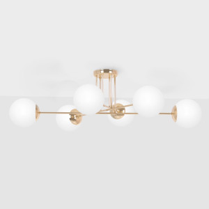 Lampa sufitowa LUMIA K-5404 Biały, złoty 6 źr., E27, 15W LED - Kaja