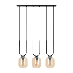 Lampa wisząca CONI K-5581 Czarny, bursztynowy 3 źr., E27, 15W LED - Kaja