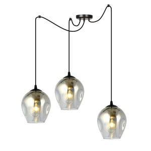 Lampa wisząca Emibig Level czarna z grafitowym kloszem 3×E27