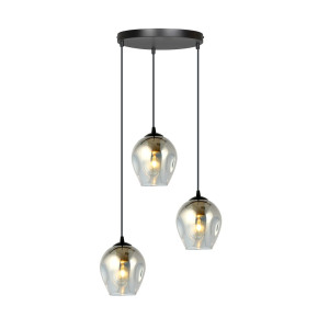 Lampa wisząca Emibig Istar 3 Premium czarna z grafitowym kloszem 3×E27