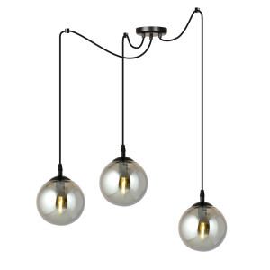 Lampa wisząca Emibig Gigi 3 czarna z grafitowym kloszem 3×E14