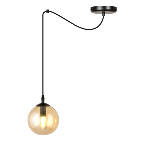 Lampa wisząca Emibig Gigi 1 czarna z miodowym kloszem E14