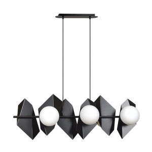 Lampa wisząca Emibig Drifton 6 czarna z białym kloszem 6×E14