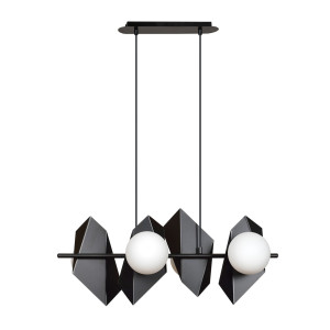 Lampa wisząca Emibig Drifton 4 czarna z białym kloszem 4×E14