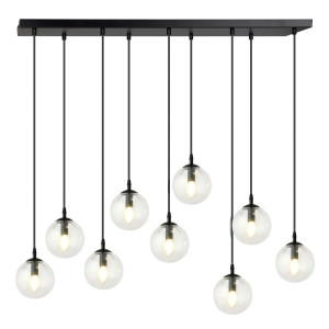 Lampa wisząca Emibig Cosmo 9 czarna z transparentnym kloszem 9×E14