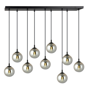 Lampa wisząca Emibig Cosmo 9 czarna z grafitowym kloszem 9×E14