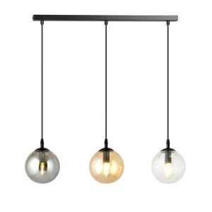 Lampa wisząca Emibig Cosmo 3 czarna z mieszanymi kloszami 3×E14