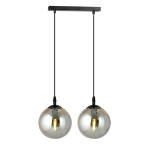 Lampa wisząca Emibig Cosmo 2 czarna z grafitowym kloszem 2×E14