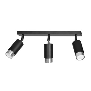 Lampa sufitowa Emibig Hiro 3 czarna z chromem 3×GU10