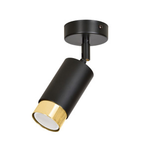 Lampa sufitowa Emibig Hiro 1 czarna ze złotym akcentem GU10