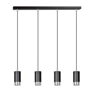 Lampa wisząca Emibig Fumiko 4 czarna z chromem 4×GU10
