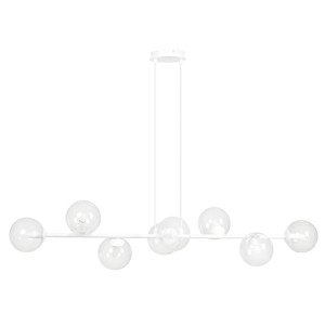 Lampa wisząca Emibig Rossi 8 biała z transparentnym kloszem 8×E14