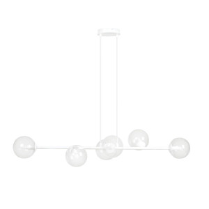 Lampa wisząca Emibig Rossi 6 biała z transparentnym kloszem 6×E14
