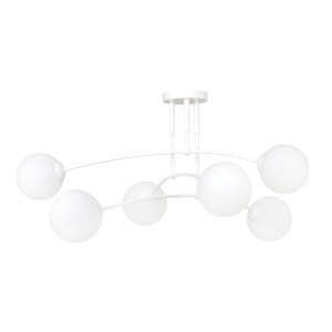 Lampa sufitowa Emibig Pregos 6 biała z białym kloszem 6×E14