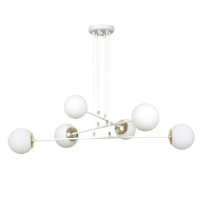 Lampa wisząca Emibig Ognis 6 biała z białym kloszem 6×E27