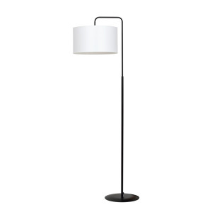 Lampa podłogowa Emibig Trapo czarna z białym kloszem 1×E27