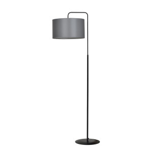 Lampa podłogowa Emibig Trapo czarna z szarym abażurem 1×E27