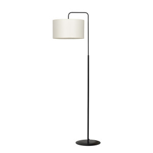 Lampa podłogowa Emibig Trapo czarna z kloszem ecru 1×E27