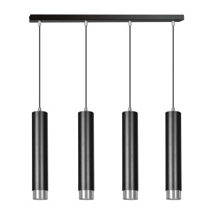 Lampa wisząca Emibig Kibo 4 czarna z chromem 4×GU10