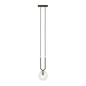 Lampa wisząca Emibig Glam 1 czarna z transparentnym kloszem E14