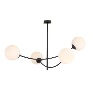 Lampa sufitowa Emibig Hunter 4 czarna z białym kloszem 4×E14