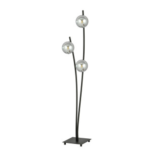 Lampa podłogowa Emibig Hunter czarna z grafitowym kloszem 3×E14