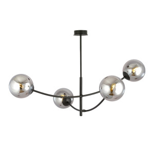 Lampa sufitowa Emibig Hunter 4 czarna z grafitowym kloszem 4×E14