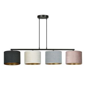 Lampa wisząca Emibig Hilde 4 czarna z mieszanymi kloszami 4×E27