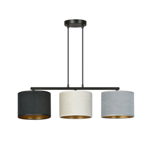 Lampa wisząca Emibig Hilde 3 czarna z mieszanymi kloszami 3×E27