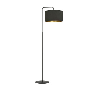 Lampa podłogowa Emibig Hilde czarna z czarnym abażurem 1×E27