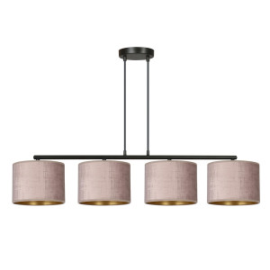 Lampa wisząca Emibig Hilde 4 czarna z różowym kloszem 4×E27