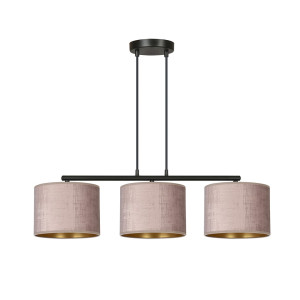 Lampa wisząca Emibig Hilde 3 czarna z różowym kloszem 3×E27