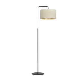 Lampa podłogowa Emibig Hilde czarna z białym abażurem 1×E27